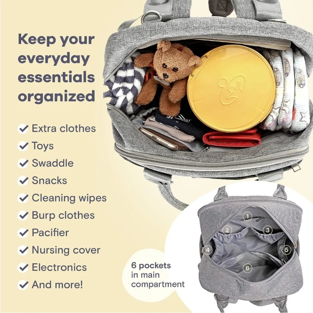 ❌SOLD❌RUVALINO Diaper Bag Backpack, Baby Changing Bags, Large Capacity - Picture 9 of 10